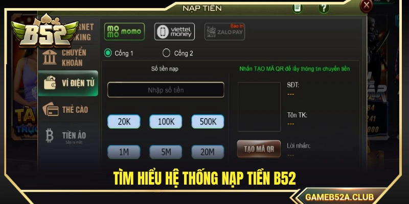 Khám phá các kênh nạp tiền  